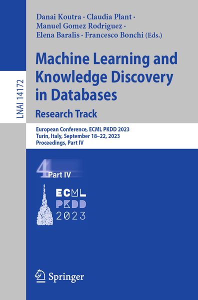 Produktbild: Machine Learning and Knowledge Discovery in Databases: Research Track