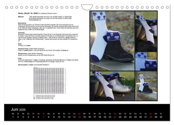 Produktbild: Sockenkalender Bootsocks 2026 (Wandkalender 2026 DIN A4 quer), CALVENDO Monatskalender