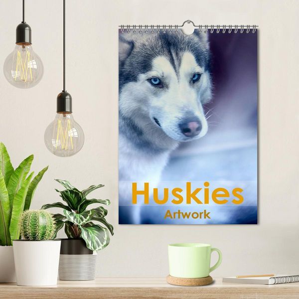 Produktbild: Huskies - Artwork (Wandkalender 2026 DIN A4 hoch), CALVENDO Monatskalender