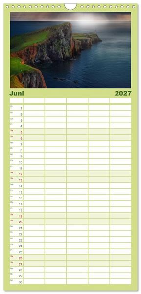 Produktbild: Familienplaner 2027 - Leidenschaft Landschaften mit 5 Spalten (Wandkalender, 21 x 45 cm) CALVENDO