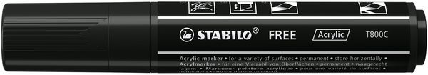 Produktbild: STABILO Acrylmarker, FREE Acrylic T800C, Strichbreite 4-10 mm, schwarz