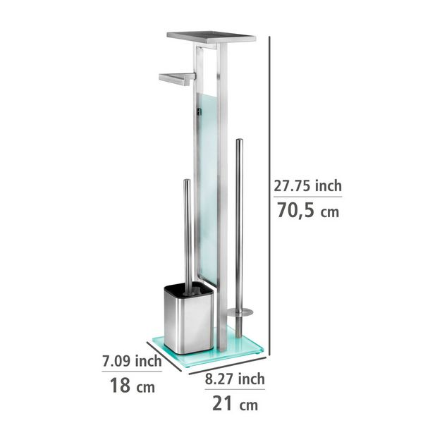 Produktbild: Stand WC-Garnitur Mod. Debar mit Ablage Edelstahl, rostfrei