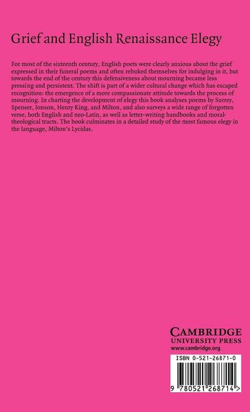 Produktbild: Grief and English Renaissance Elegy
