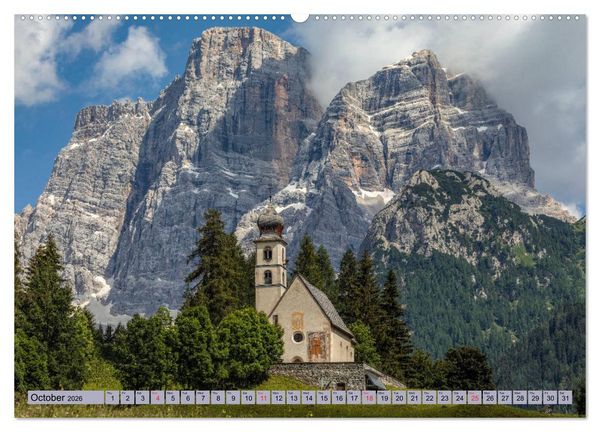Produktbild: Dolomites, mountain paradise in North Italy (High Quality Premium Wall Calendar 2026 DIN A2 landscape),CALVENDO 12 Month Wall Calendar