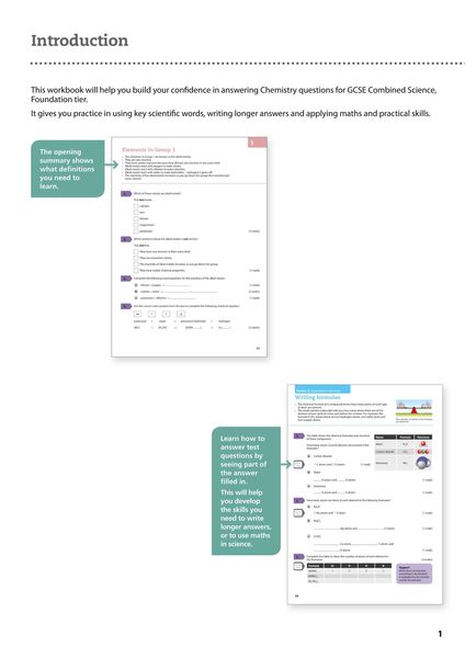 Produktbild: AQA GCSE 9-1 Chemistry for Combined Science Grade 1-3 Workbook