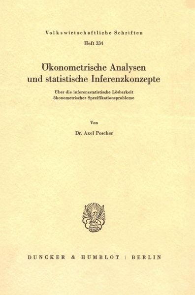 Produktbild: &Ouml;konometrische Analysen und statistische Inferenzkonzepte.