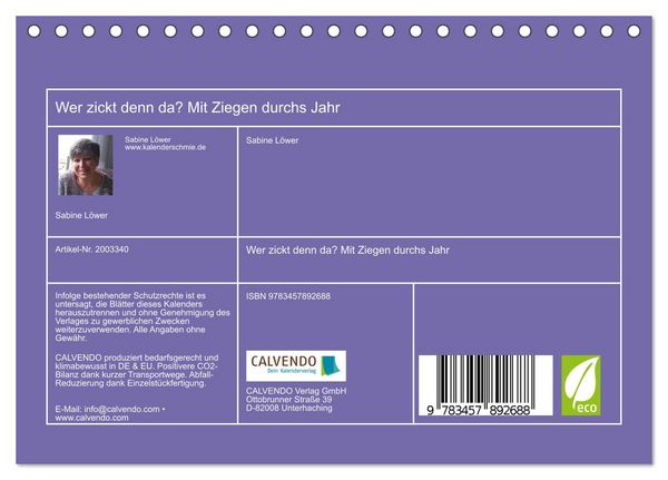 Produktbild: Wer zickt denn da? Mit Ziegen durchs Jahr (Tischkalender 2026 DIN A5 quer), CALVENDO Monatskalender