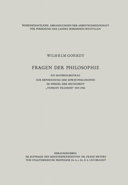 Produktbild: "Fragen der Philosophie"