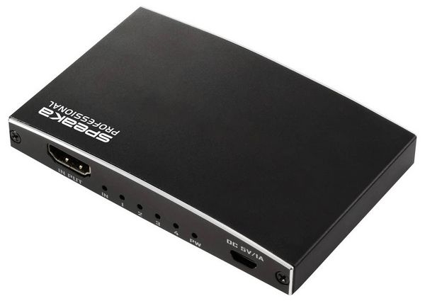 Produktbild: SpeaKa Professional SP-HDMIS-230 4 Port HDMI-Splitter Ultra HD-f&auml;hig 3840 x 2160 Pixel Schwarz