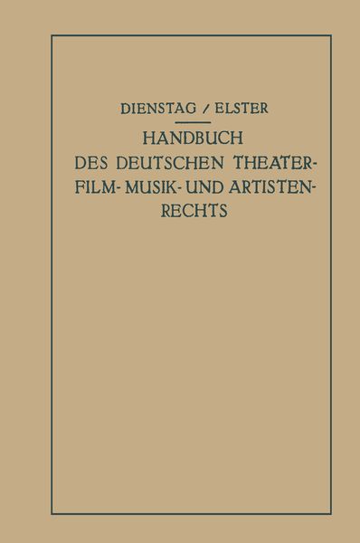 Produktbild: Handbuch des Deutschen Theater- Film- Musik- und Artistenrechts