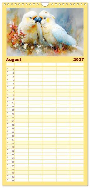 Produktbild: Familienplaner 2027 - Kakadus. Papageien an Australiens K&uuml;ste mit 5 Spalten (Wandkalender, 21 x 45 cm) CALVENDO