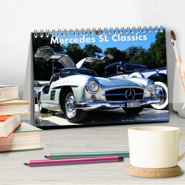 Produktbild: Mercedes SL Classics (Tischkalender 2026 DIN A5 quer), CALVENDO Monatskalender