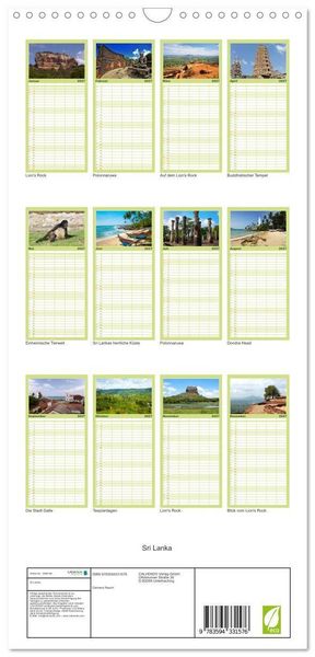 Produktbild: Familienplaner 2027 - Sri Lanka mit 5 Spalten (Wandkalender, 21 x 45 cm) CALVENDO