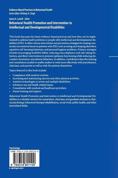 Produktbild: Behavioral Health Promotion and Intervention in Intellectual and Developmental Disabilities