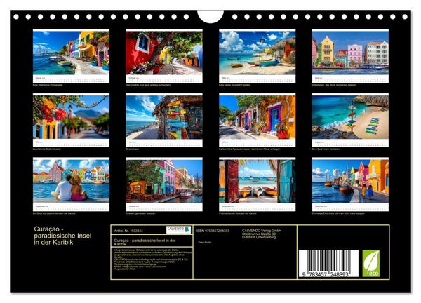 Produktbild: Cura&ccedil;ao - paradiesische Insel in der Karibik (Wandkalender 2026 DIN A4 quer), CALVENDO Monatskalender