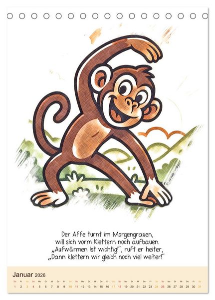 Produktbild: Tierisch hoch hinaus: Von A bis Z durchs Kletterabenteuer! - Der Kalender zum Kinderbuch (Tischkalender 2026 DIN A5 hoch), CALVENDO Monatskalender