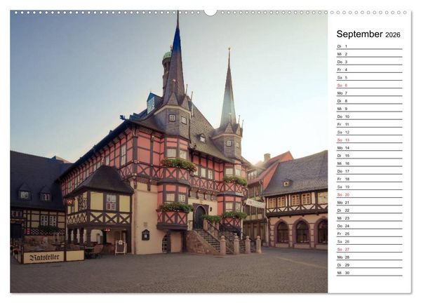 Produktbild: Fachwerkh&auml;user im Harz (Wandkalender 2026 DIN A2 quer), CALVENDO Monatskalender