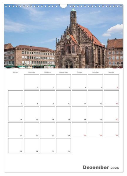 Produktbild: N&Uuml;RNBERG Bezauberndes Altstadtherz / Terminplaner (Wandkalender 2026 DIN A3 hoch), CALVENDO Monatskalender