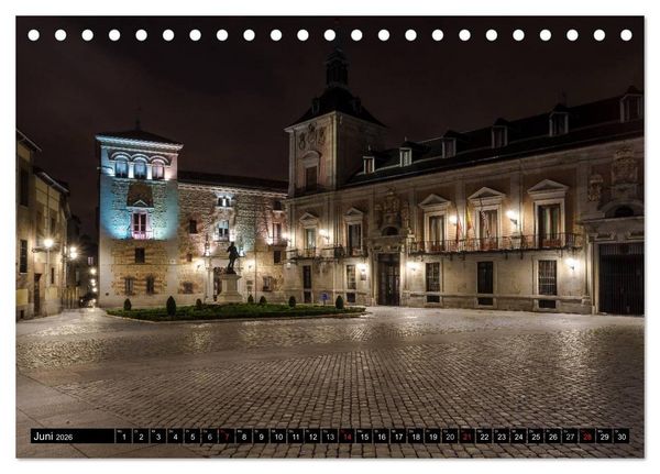 Produktbild: Madrid bei Nacht (Tischkalender 2026 DIN A5 quer), CALVENDO Monatskalender