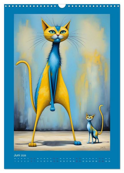 Produktbild: Buntes Katzenvolk (Wandkalender 2026 DIN A3 hoch), CALVENDO Monatskalender