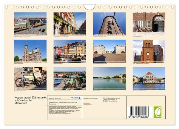 Produktbild: Kopenhagen. D&auml;nemarks sch&ouml;ne bunte Metropole (Wandkalender 2026 DIN A4 quer), CALVENDO Monatskalender