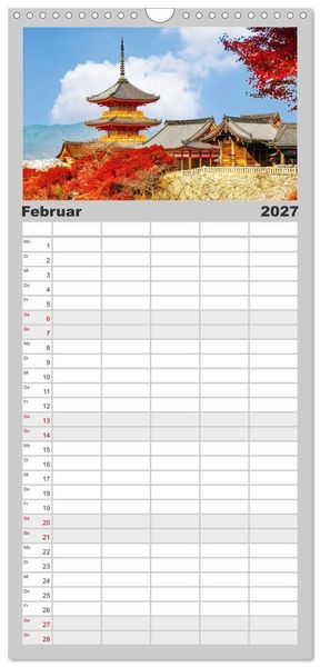 Produktbild: Familienplaner 2027 - Herbst in Japan mit 5 Spalten (Wandkalender, 21 x 45 cm) CALVENDO