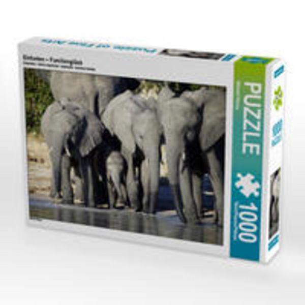 CALVENDO Puzzle Elefanten - Familienglück | 1000 Teile Lege-Größe 64x48cm Foto-Puzzle für glückliche Stunden