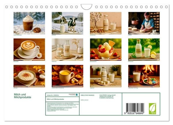 Produktbild: Milch und Milchprodukte (Wandkalender 2026 DIN A4 quer), CALVENDO Monatskalender