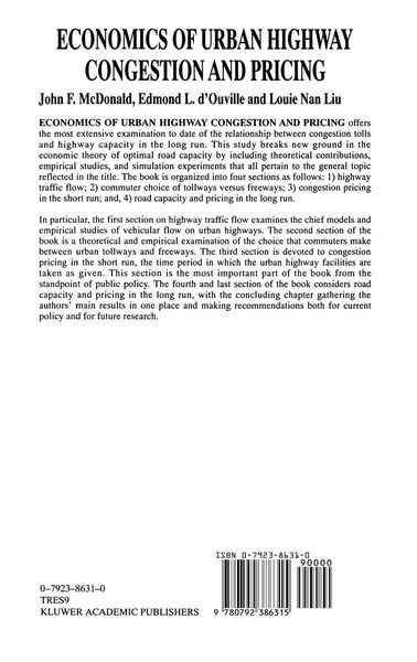 Produktbild: Economics of Urban Highway Congestion and Pricing