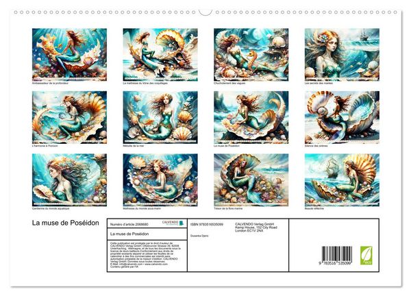 Produktbild: La muse de Pos&eacute;idon (Calendrier mural 2026 DIN A2 vertical) calendrier de bureau