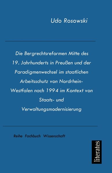 Produktbild: Rosowski, U: Bergrechtsreformen Mitte des 19. Jahrhunderts i