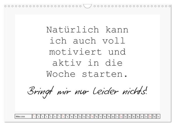 Produktbild: Typo-Kalender f&uuml;r das B&uuml;ro. Sarkasmus und fiese Spr&uuml;che (Wandkalender 2026 DIN A3 quer), CALVENDO Monatskalender
