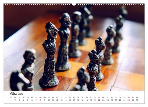 Produktbild: Schach 2026. Impressionen von Figuren und Spielen (Wandkalender 2026 DIN A2 quer), CALVENDO Monatskalender