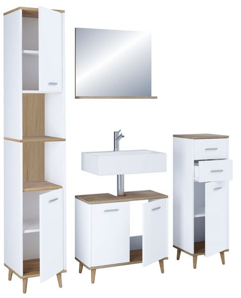 Produktbild: 4-tlg. Komplett Badm&ouml;bel Badschrank Set Landos l