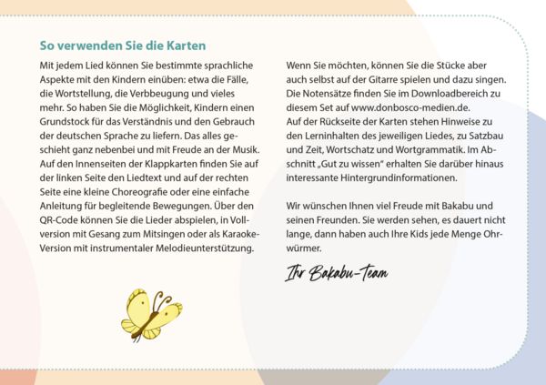 Produktbild: Bakabu. Komm mit ins Singeland! Bildkarten zur Sprachf&ouml;rderung mit Kinderliedern mit Musik zum Streamen