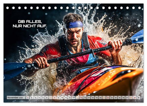 Produktbild: Kajak und Motivation (Tischkalender 2026 DIN A5 quer), CALVENDO Monatskalender