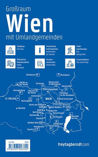 Produktbild: Wien Gro&szlig;raum, St&auml;dteatlas 1:20.000, 2025/2026, freytag & berndt