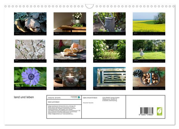 Produktbild: land und leben (Wandkalender 2026 DIN A3 quer), CALVENDO Monatskalender