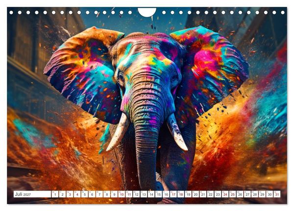 Produktbild: Farbsplash in der Tierwelt (Wandkalender 2027 DIN A4 quer), CALVENDO Monatskalender