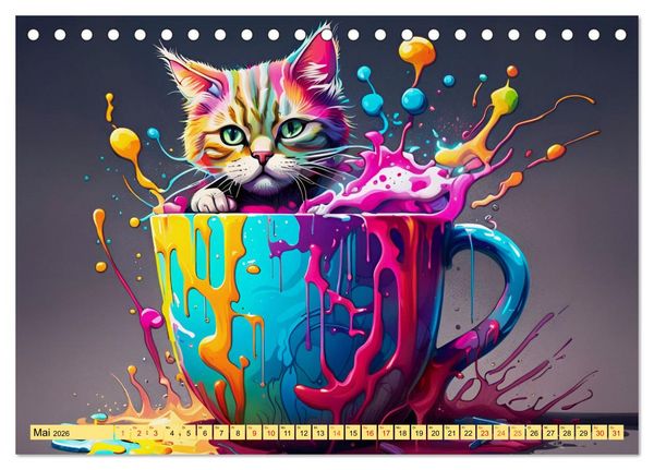 Produktbild: Tierische Kaffeestunden (Tischkalender 2026 DIN A5 quer), CALVENDO Monatskalender