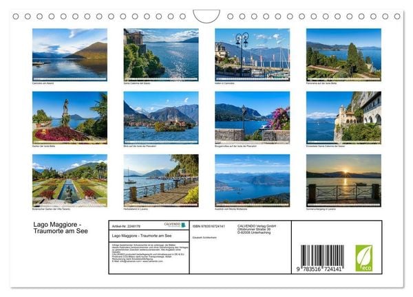 Produktbild: Lago Maggiore - Traumorte am See (Wandkalender 2026 DIN A4 quer), CALVENDO Monatskalender