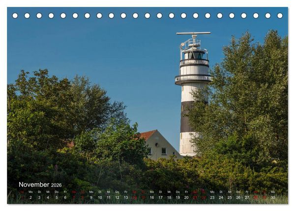Produktbild: Die sch&ouml;nsten Leuchtt&uuml;rme - Deutsche Ostsee (Tischkalender 2026 DIN A5 quer), CALVENDO Monatskalender