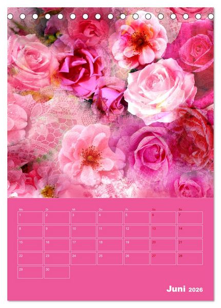 Produktbild: Kunterbunt gemischt - Kunterbunt gemischt - Farbenfroher Jahresplaner mit aufw&auml;ndigen Pflanzencollagen (Tischkalender 2026 DIN A5 hoch), CALVENDO Monatskalender