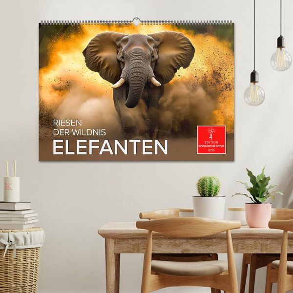 Produktbild: Elefanten - Riesen der Wildnis (Wandkalender 2026 DIN A2 quer), CALVENDO Monatskalender