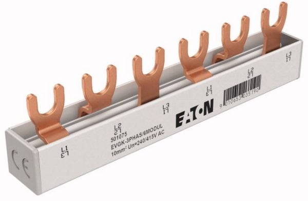 Produktbild: Eaton EP-501075 EVGK Gabelverschienung, 3-phasig, L1 - L2 - L3 Phasenschiene 63 A 1 St.