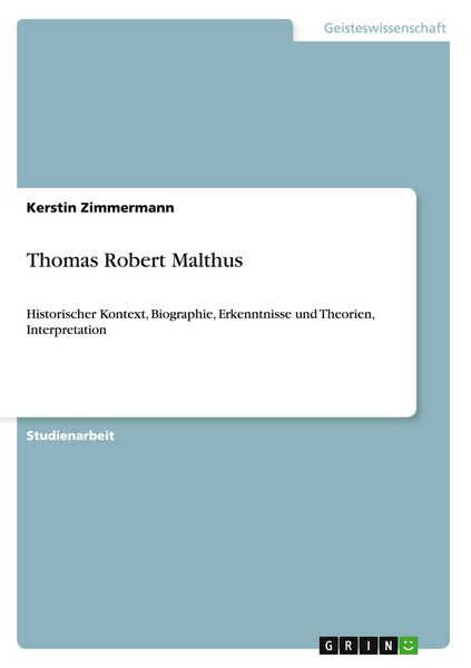 Produktbild: Thomas Robert Malthus
