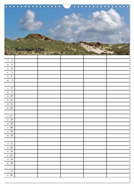 Produktbild: Urlaubsparadies Amrum / Familienplaner (Wandkalender 2026 DIN A3 hoch), CALVENDO Monatskalender