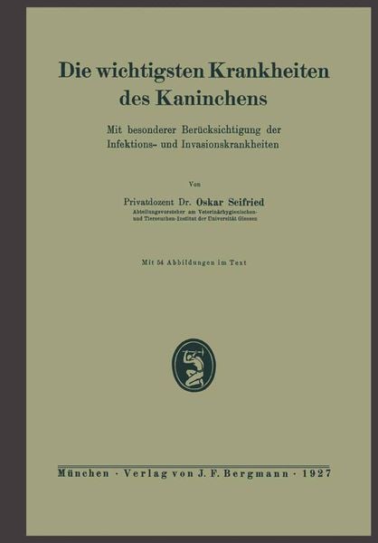 Produktbild: Die wichtigsten Krankheiten des Kaninchens