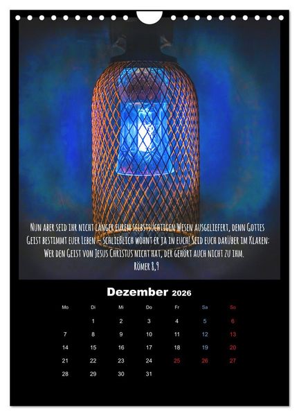 Produktbild: Der Bibelkalender - mit Gottes Wort durchs Jahr (Wandkalender 2026 DIN A4 hoch), CALVENDO Monatskalender