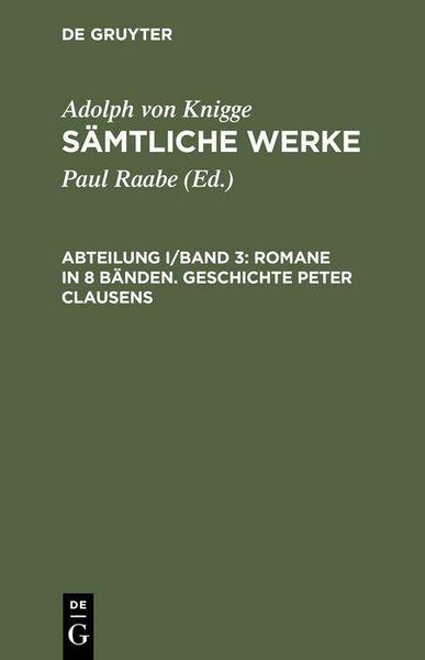 Produktbild: Romane in 8 B&auml;nden. Geschichte Peter Clausens